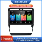 Gearelec autoradio 9 pouces android 12 pour 2002 - 2006 audi a6 avec carplay andriod auto gps navigation ...