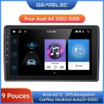 Gearelec autoradio 9 pouces android 12 pour audi a4 2002 - 2008 avec carplay andriod auto gps navigation ...