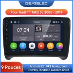 Gearelec autoradio 9 pouces android pour audi tt mk2 8j 2006 - 2014 avec carplay andriod auto gps navigation ...