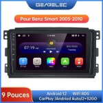 Gearelec autoradio 9 pouces android pour benz smart 2005 - 2010 avec carplay andriod auto gps navigation ...