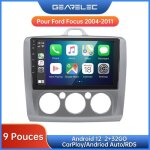 Gearelec autoradio 9 pouces android pour ford focus 2004 - 2011 avec carplay andriod auto gps navigation ...