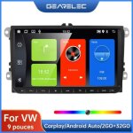 Autoradio android gearelec pour vw avec carplay android auto navigation gps bluetooth et wifi 2 go + ...