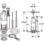 Geberit mcanisme de cloche seul simple touche interrompable nemo pour aspirambo chrom brillant rf ...