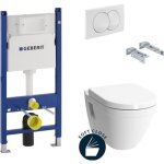 Geberit - pack wc bti duofix + cuvette suspendue vitra s50 avec bride + abattant soft close + plaque ...