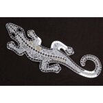 D�coration murale - gecko margouillat - salamandre 60cm - bois - mosa�que de verre - ethnique