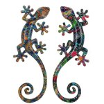 Gecko salamandre set de 2 neuf couleur sud de 35cm porte bonheur  suspendre ou poser