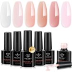 Gel de construction ongle uv - estampille - 8 - en - un - nude rosa blanc - 7 ml par flacon - kit de ...