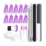 Gel uv vernis  ongles manucure nail art set coton nail lingettes enlvement clip ongles cuticules remover ...
