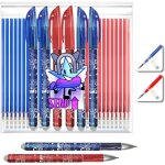 Generico stylo gel effa�able 2 rouges 4 bleu et 22 recharges (6 rouges 16 bleus) pointe 05 pointe ronde ...