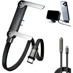 G�n�rique c�ble chargeur 2 - en - 1 invisible avec support en t - c�ble tress� usb - c 240w charge rapide ...