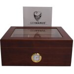 Germanus classicus desk marrone terminer c�dre espagnol bois humidor avec hygrom�tre cristal germ�n et ...