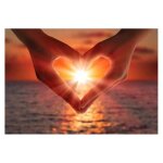 Geste amour coeur art toile peinture sur le mur affiche et impression coucher de soleil paysage abstrait ...