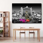 Getek tableau panneaux mural zen bouddha pierre pas de cadre 50 * 70cm #4
