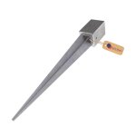 Gezu impex support de poteau � enfoncer galvanis� � chaud 46 x 46 x 600 mm ronds douille piquet cloture ...
