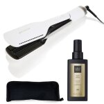Ghd - lisseur s�chant duet style blanc avec huile coiffante et trousse de rangement