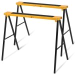 Giantex lot de 2 tr�teaux pliants en m�tal charge max 125kg avec coussins antid�rapants et poign�e pratique ...