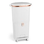 Giantex 38 l poubelle de cuisine avec 4 roulettes - 3 compartiments - couvercles � pression - p�dale ...