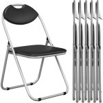 Giantex lot de 6 chaise pliante en m�tal rembourr�sfauteuil de conf�rence portable avec poign�epour bureau ...