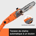 Giantex 750w �lagueuse �lectrique sur perche t�lescopique 212 - 286cm - scie delagage - vitesse 11m / ...