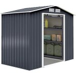 Giantex abri de jardin en acier galvanis� dimension 277x191x192cm (h x i x l) / 53m� gris beige