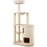 Giantex arbre � chat � plusieurs niveaux hauteur 151 cm tour � chat en bois avec niche � double couche ...