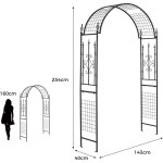 Giantex arche de jardin 234 cm avec treillis arceau � rosiers ext�rieur en m�tal arche d�corative pour ...