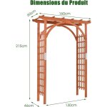 Giantex arche de jardin en bois pour plantes ou fleurs grimpantes pour d�coration de f�te / mariage 160 ...