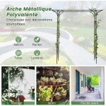 Giantex arche de jardin en fer forg� 205 cm pour diverses plantes grimpantes pour c�r�monie mariage jardin ...