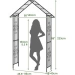Giantex arche de jardin en m�tal pour plantes grimpantes pour mariage f�te c�r�monie 222 cm de hauteur ...
