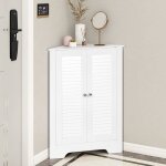 Giantex armoire de salle de bain �tag�re r�glable 2 portes � volet meuble de rangement pour salon chambre ...