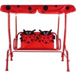 Giantex balancelle de jardin 2 places pour enfants avec auvent pare - soleil 112 x 75 x 108cmcharge max ...