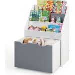 Giantex biblioth�que pour enfants 50x28x70 cm organisateur de jouets avec 3 �tag�res ouvertes et tiroir ...