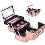 Giantex bote de maquillage verrouillable avec miroir et 2 plateaux tlescopique coffret maquillage pour ...