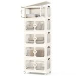 Giantex bo�te de rangement � roulettes 265 l en plastique - 5 bacs de rangement pliables et empilables ...