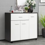 Giantex buffet de cuisine - 1 tiroir + 2 placards  3 portes - 2 tagres rglables - commode meuble ...