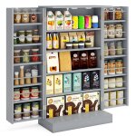 Giantex buffet de cuisine moderne - 2 portes - 17 �tag�res dont 6 r�glables - armoire de rangement - ...