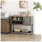Giantex buffet de cuisine - station de charge - 2 etag�res ouvertes - armoire avec porte - cadre en m�tal ...