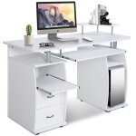 Bureau informatique dordinateur giantex - avec 2 tiroirs - support clavier coulissant - support imprimante ... Bureau informatique dordinateur giantex - avec 2 tiroirs - support clavier coulissant - support imprimante ...