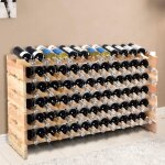 Porte - bouteilles empilable en pin pour 72 bouteille giantex - tagre  vin modulable  6 niveaux - ...