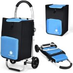 Giantex chariot de courses pliable  roulettes 53lchariot de march avec compartiment rfrigrant et ...