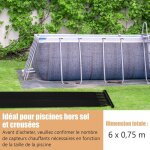 Giantex chauffage solaire piscine en pe2 panneaux de chauffage solaire de 600x75 cm pour piscine enterr�e ...