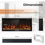 Giantex chemin�e �lectrique 750w / 1500w - 16 - 28�c - effet flamme 3d & 12 couleurs & 5 luminosit�s ...