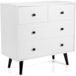 Giantex commode � 4 tiroirs pieds robustes meuble de rangement pour chambre couloir entr�e 80 x 395 x ...