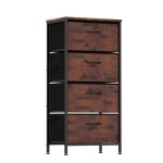 Giantex commode � 4 tiroirs en tissu cadre en m�tal kits anti - basculement 45 x 30 x 95 cm chambre salon ...