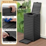 Giantex composteur 118l - poubelle dext�rieur avec couvercle rabattable et bac d�gouttement extractible ...