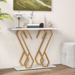 Giantex console meuble entrée à 2 etages - imprimée marbre - table console scandinave - cadre en métal ... Giantex console meuble entrée à 2 etages - imprimée marbre - table console scandinave - cadre en métal ...
