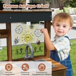 Giantex cuisine exterieur enfant en bois de sapin jouet de cuisine de boue pour enfants de 3 + ans