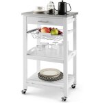 Giantex desserte de cuisine � roulettes avec tiroir + panier + plateau amovible + �tage + comptoirchariot ...