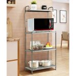 Giantex agre de rangement sur pied  4 niveauxsupport de four  micro - ondes avec tagres en treillis ...