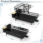 Giantex �gouttoir � vaisselle panneau amovible bac d?�gouttage amovible bec pivotant porte - ustensile ...